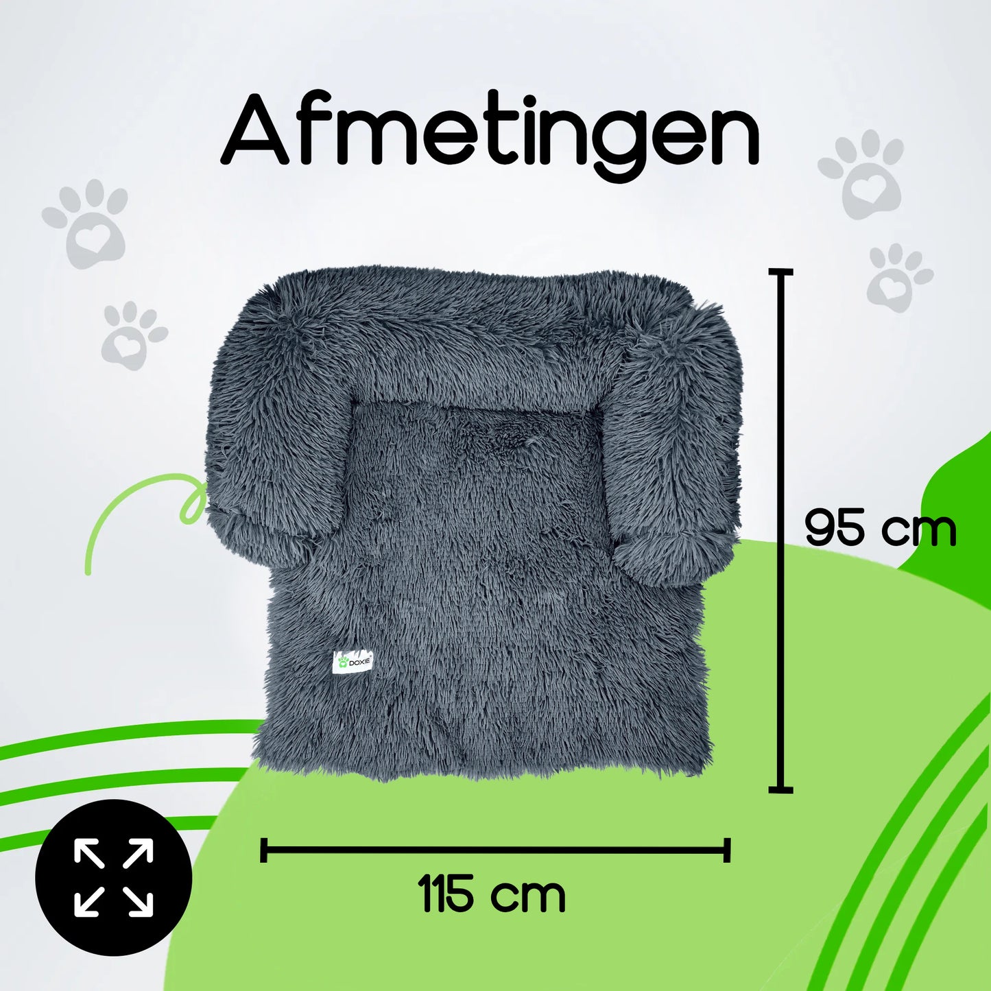 Doxie® Hondendeken - Bankbeschermer - Afritsbaar - Antislip - Maat L - Donkergrijs