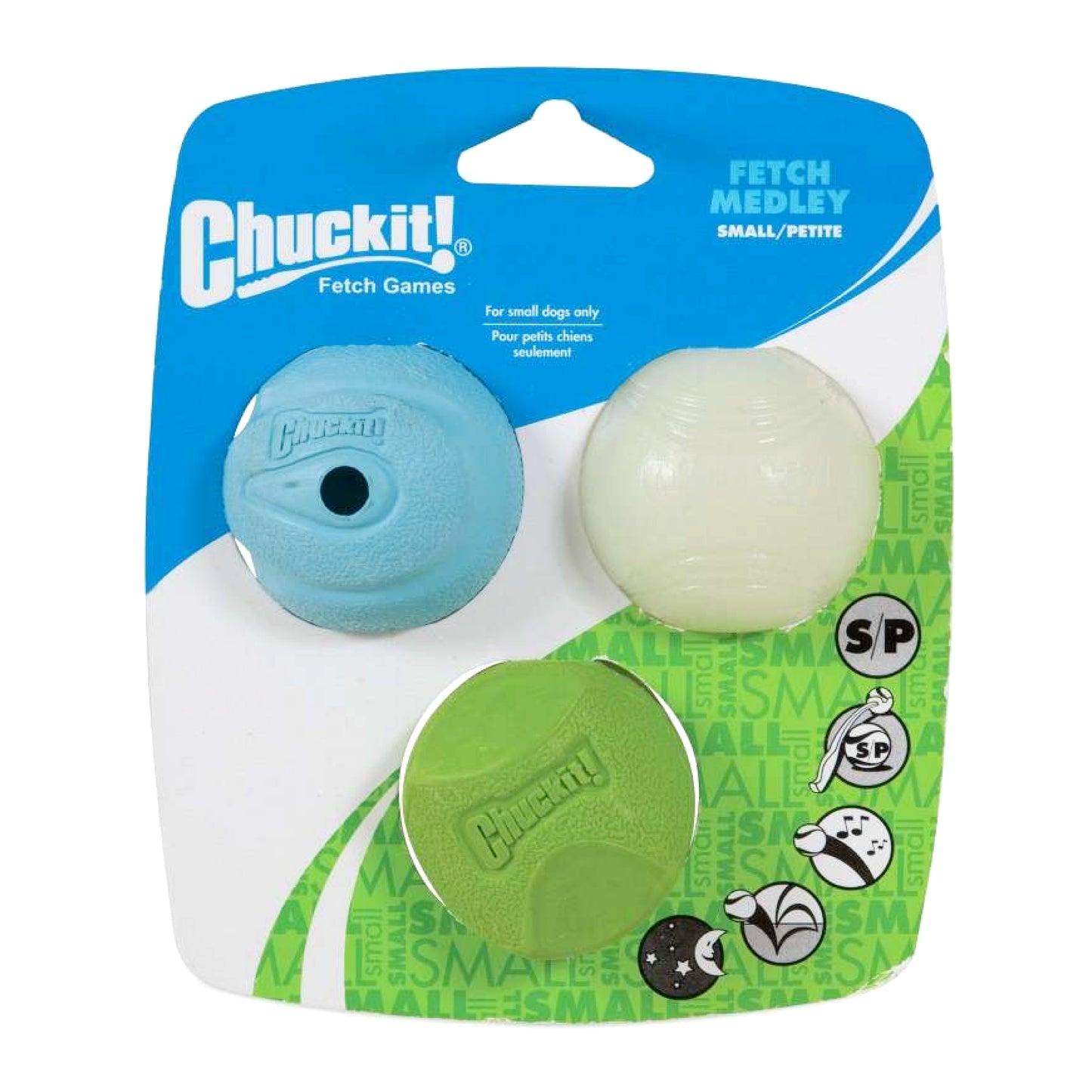 Chuckit Fetch Medley - Hondenballetjes - 3 stuks - ⌀ 5 cm - Maat: S