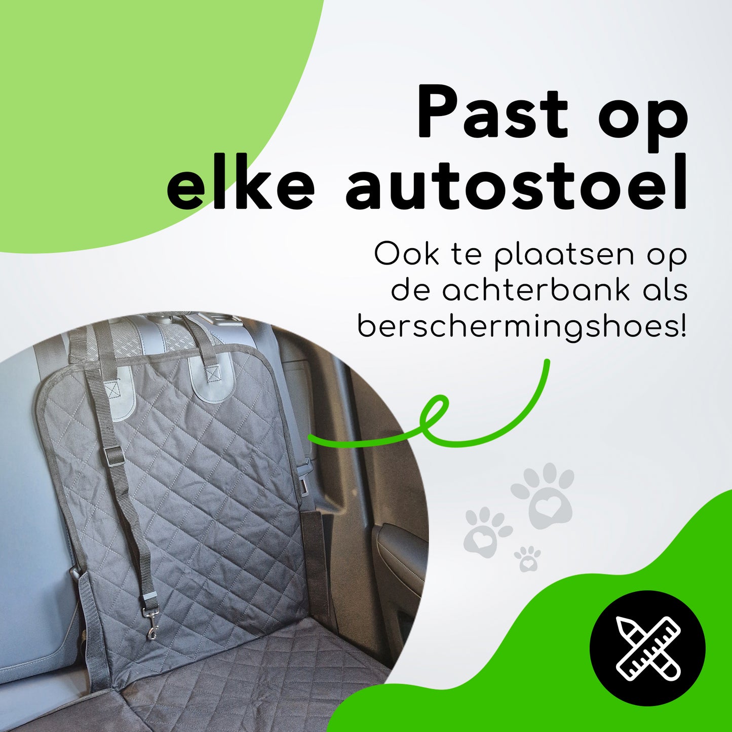 Doxie® Honden Autostoelhoes - 45 x 45 cm - Inclusief Autogordel