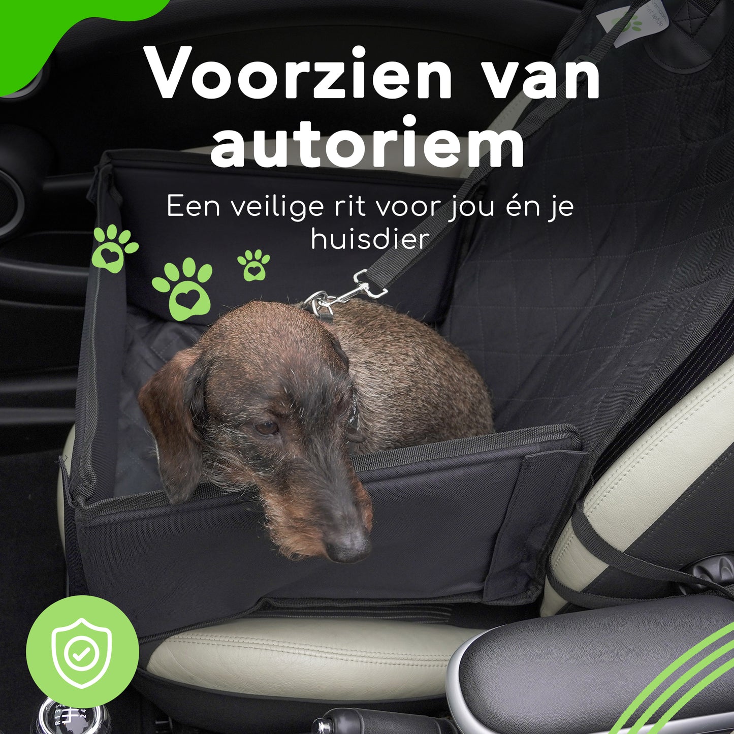 Doxie® Honden Autostoelhoes - 45 x 45 cm - Inclusief Autogordel