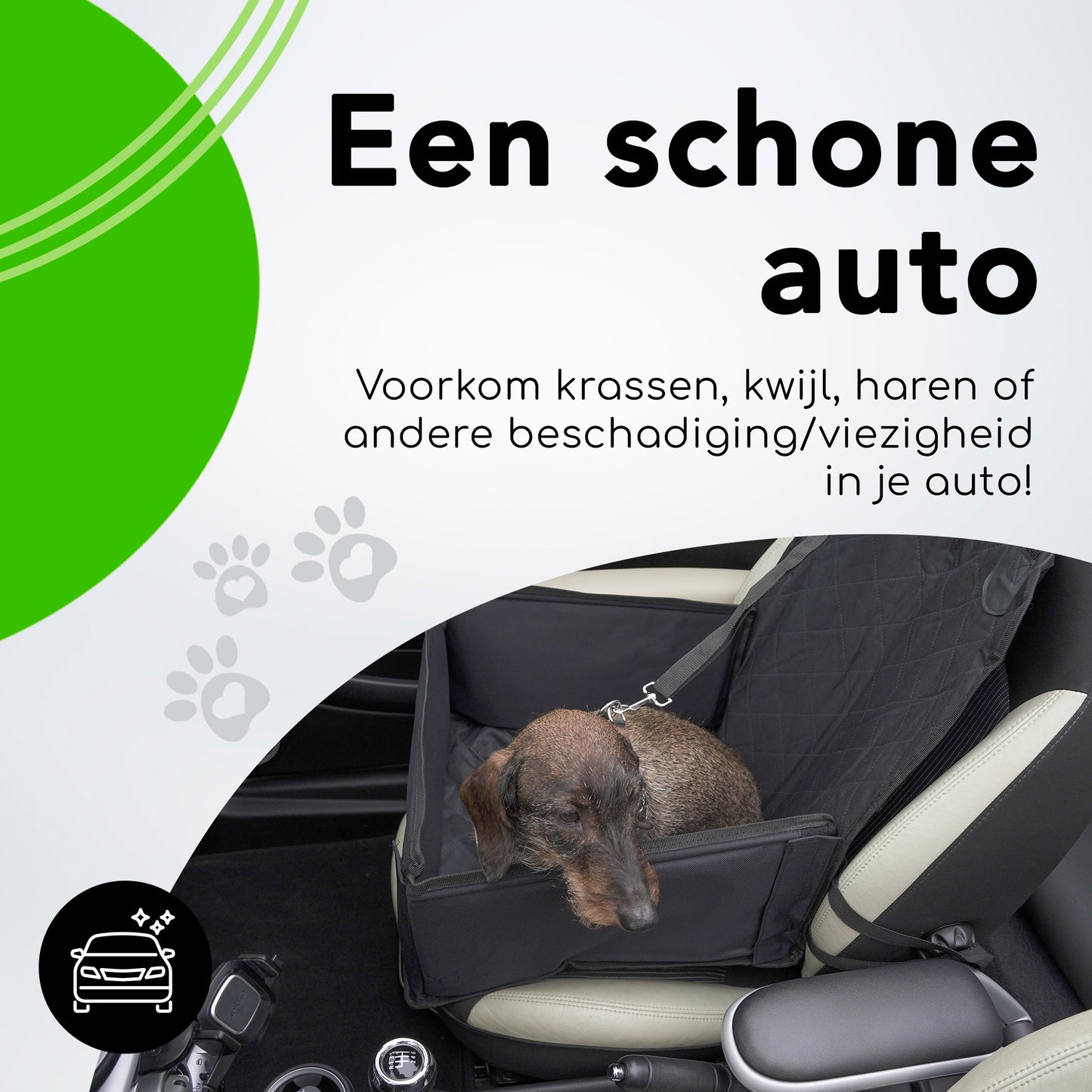 Doxie® Honden Autostoelhoes - 45 x 45 cm - Inclusief Autogordel