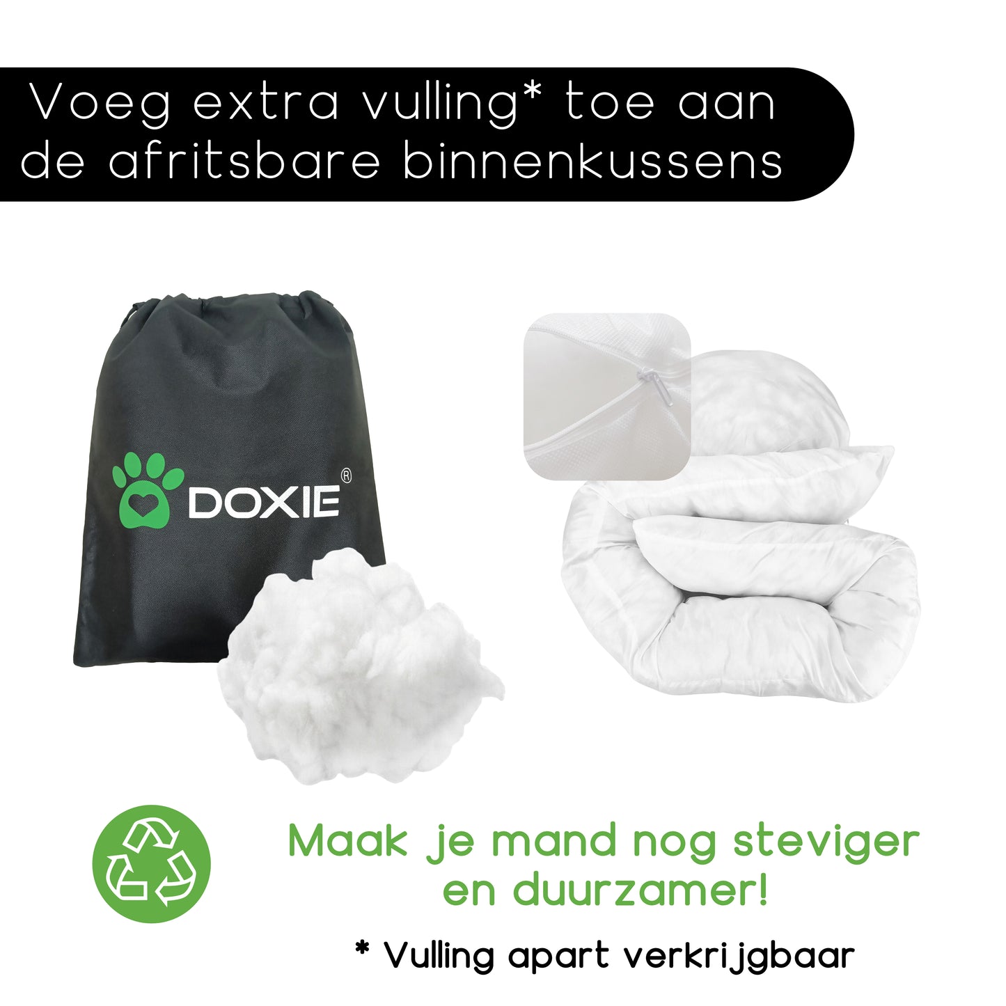 Doxie® Pluche Donutmand Met Afneembare Hoes – Aanpasbare Stevigheid
