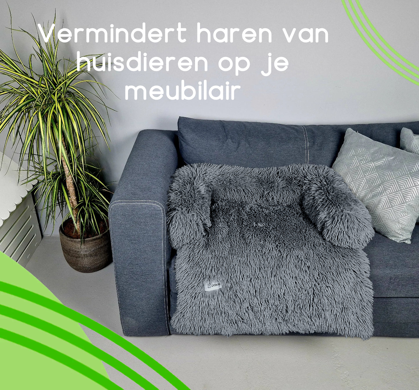 Doxie® Hondendeken - Bankbeschermer - Afritsbaar - Antislip - Maat L - Donkergrijs