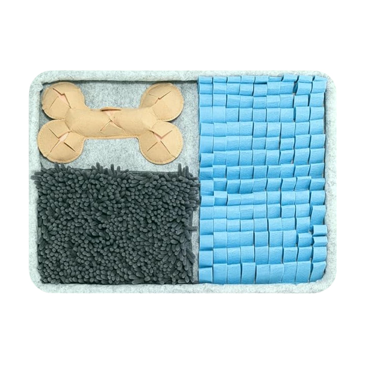 Snuffelmat Vierkant - Groot - 45 × 60 cm - Wasbaar - Grijs/Blauw